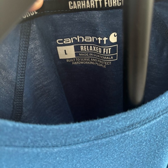 Carhartt Force Men's Large Teal Relaxed Fit Short Sleeve Pocket Tee - Picture 6 of 6